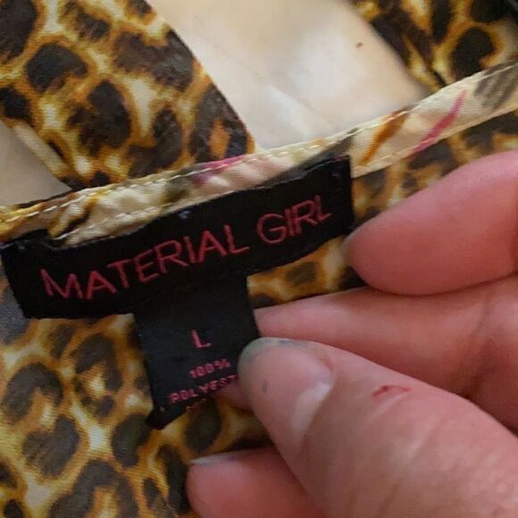 Material Girl Animal Print Cropped Tank Blouse L - Picture 6 of 8